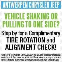 Tire Rotation and Alignment Check at Antwerpen Chrysler Jeep Service in Baltimore, MD