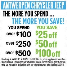 The More You Spend... The More You Save! at Antwerpen Chrysler Jeep Service in Baltimore, MD
